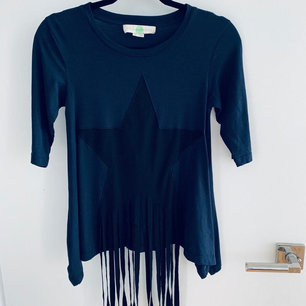 Stella McCartney Half-Sleeve Star T-Shirt W/Fringe
